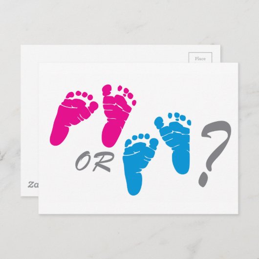 Junge oder Mädchen? Geschlecht offenbaren Party Einladungspostkarte (Vorne/Hinten)