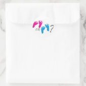 Junge oder Mädchen? Geschlecht offenbaren Party Runder Aufkleber (Tasche)