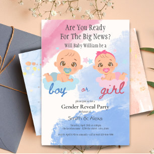 Junge oder Mädchen-Geschlecht zeigen Einladung zur