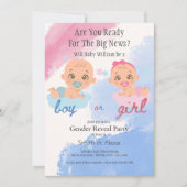 Junge oder Mädchen-Geschlecht zeigen Einladung zur (Vorderseite)