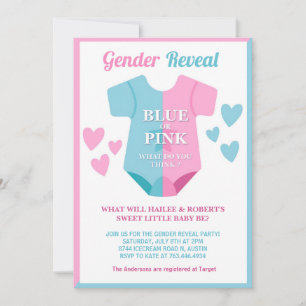 Junge oder Mädchen "He oder She Gender" offenbaren Einladung