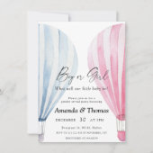 Junge oder Mädchen - Heißluftballons - Gender-Enth Einladung (Vorderseite)