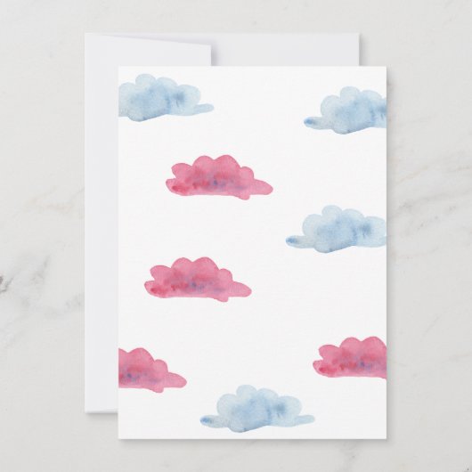 Junge oder Mädchen - Heißluftballons - Gender-Enth Einladung (Rückseite)