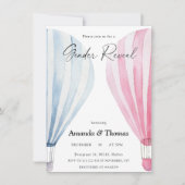 Junge oder Mädchen - Heißluftballons - Gender-Enth Einladung (Vorderseite)