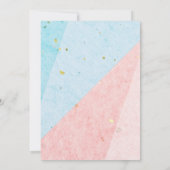 Junge oder Mädchen japanisches Papier rosa blaue G Einladung (Rückseite)