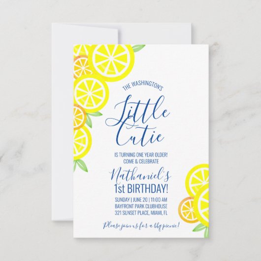 Junge oder Mädchen JEDES ALTER Limonade BIRTHDAY P Einladung (Vorderseite)