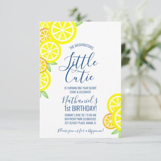 Junge oder Mädchen JEDES ALTER Limonade BIRTHDAY P Einladung (Stehend Vorderseite)