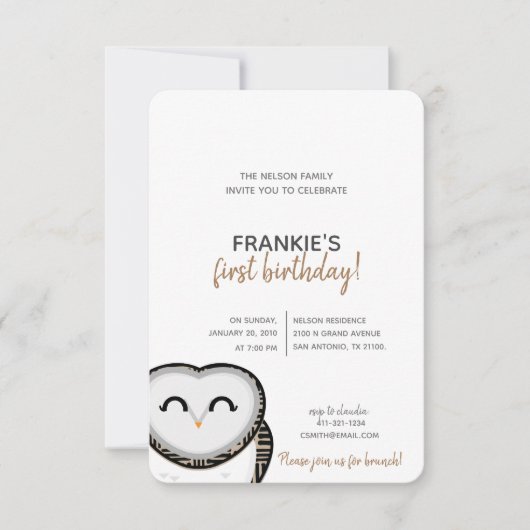 Junge oder Mädchen JEDES JAHRESJAHRESJAHR OWL GEBU Einladung (Vorderseite)