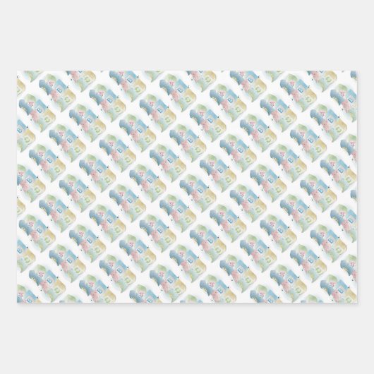 Junge oder Mädchen mit Baby Dinosauriern  Geschenkpapier Set (Vorderseite 3)