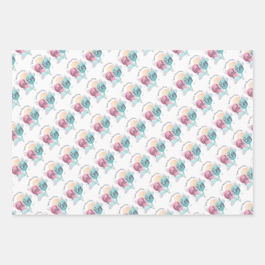 Junge oder Mädchen mit Baby Dinosauriern  Geschenkpapier Set (Vorderseite 2)