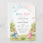 Junge oder Mädchen Peter The Rabbit Gender Reveal  Einladung (Vorderseite)
