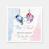 Junge oder Mädchen pinkblaues Geschlecht der Baby- Serviette (Vorderseite)