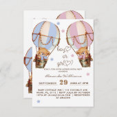 Junge oder Mädchen rosa blaue Bärengeschlecht offe Einladung (Vorne/Hinten)