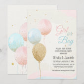 Junge oder Mädchen rosa und blau geschlecht enthül Einladung (Vorne/Hinten)