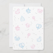 Junge oder Mädchen, Rosa und Blau, modern, Geschle Einladung (Rückseite)