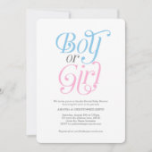 Junge oder Mädchen, Rosa und Blau, modern, Geschle Einladung (Vorderseite)