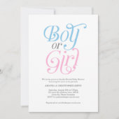 Junge oder Mädchen, Rosa und Blau, modern, Geschle Einladung (Vorderseite)
