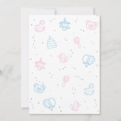 Junge oder Mädchen, Rosa und Blau, modern, Geschle Einladung (Rückseite)