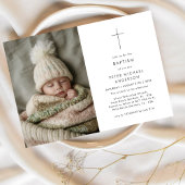 Junge oder Mädchen Schwarz-weiße Taufe Christening Einladung