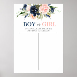 Junge oder Mädchen-Tabelle, raten Sie das Gender P Poster