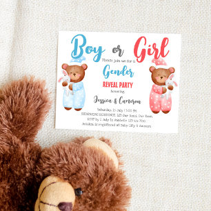 Junge oder Mädchen Teddy Bären Gender Offenlegung