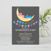 Junge oder Mädchen Teddy Bears Geschlecht offenbar Einladung (Stehend Vorderseite)