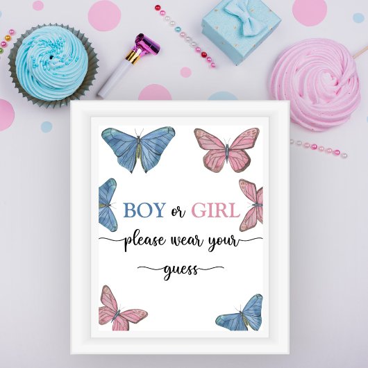 Junge oder Mädchen tragen Sie bitte Ihre Vermutung Poster