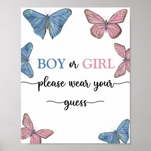 Junge oder Mädchen tragen Sie bitte Ihre Vermutung Poster (Vorne)