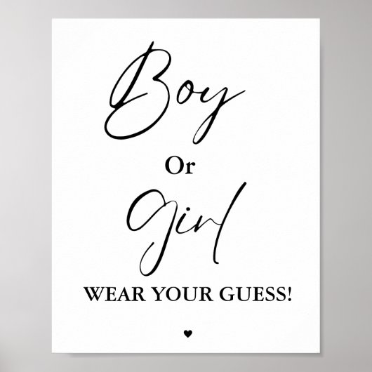 Junge oder Mädchen Tragen Sie Ihr Baby Duschspiel Poster (Vorne)