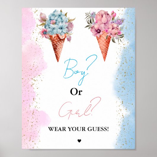 Junge oder Mädchen Tragen Sie Ihr Baby Duschspiel Poster (Vorne)