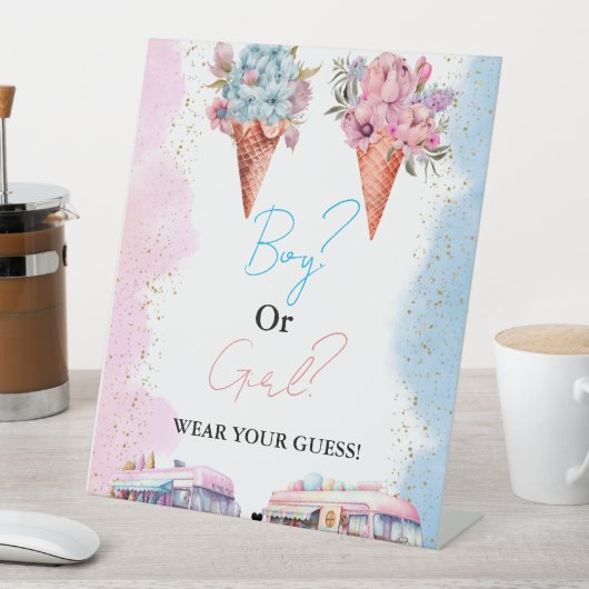 Junge oder Mädchen Tragen Sie Ihr Baby Duschspiel Sockelschild (In Situ)