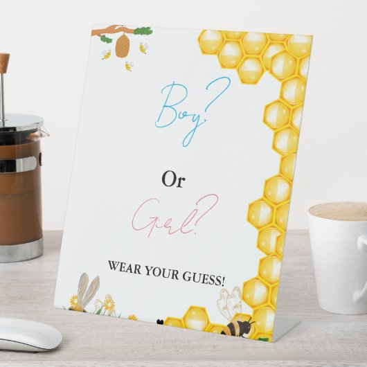 Junge oder Mädchen Tragen Sie Ihr Baby Duschspiel Sockelschild (In Situ)