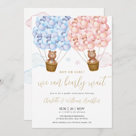 Junge oder Mädchen vor dem Abwarten Geschlecht off Einladung (Vorne/Hinten)