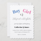 Junge oder Mädchen, was wird die Genderoffenbarung Einladung (Vorderseite)