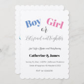 Junge oder Mädchen, was wird die Genderoffenbarung Einladung (Vorne/Hinten)