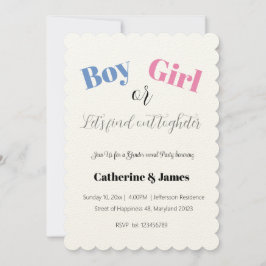 Junge oder Mädchen, was wird die Genderoffenbarung Einladung