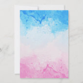 Junge oder Mädchen Wasserfarbe Blau und Rosa Gesch Einladung (Rückseite)