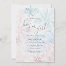 Junge oder Mädchen Winter Pink Blue Snowflake