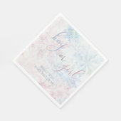 Junge oder Mädchen Winter Pink Blue Snowflake Serviette (Ecke)