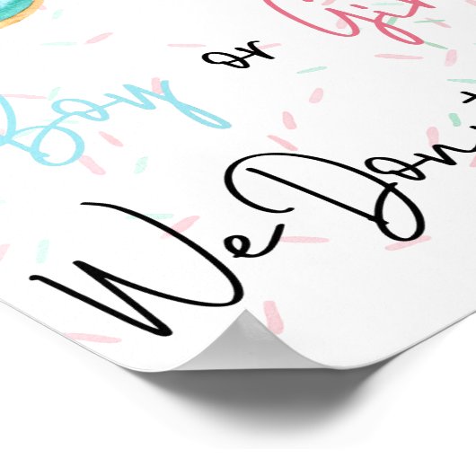 Junge oder Mädchen, wir kennen Geschlechterkennzei Poster (Ecke)