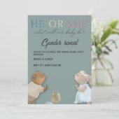 Junge oder Mädchengeschlecht offenbaren Party Einladung (Stehend Vorderseite)