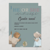 Junge oder Mädchengeschlecht offenbaren Party Einladung (Vorne/Hinten)