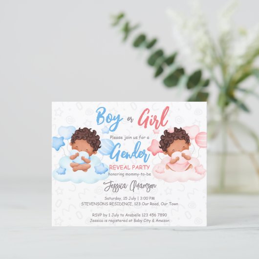 Junge oder weibliche Geschlechter enthüllen Einlad (Stehend Vorderseite)