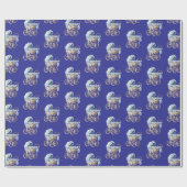 Junge oh Junge Blaues Babybett  Geschenkpapier (Flach)