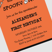 Junge Orange Skull Spooky ein Halloween 1. Geburts Einladung