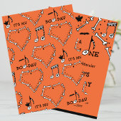 Junge Orange Skull Spooky ein Halloween 1. Geburts Einladung