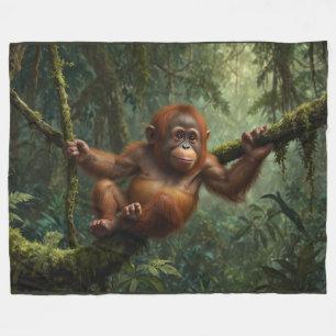Junge Orangutan in einem Regenwald Fleecedecke