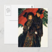 Junge Paare im Winter 19. Postkarte (Vorne/Hinten)