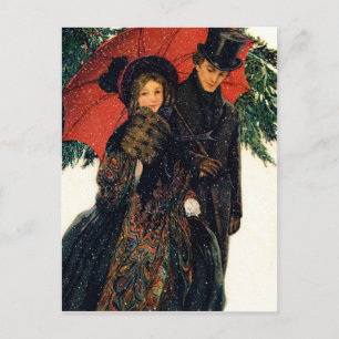 Junge Paare im Winter 19. Postkarte