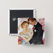 Junge Paare in der formellen Kleidung Button (Vorne & Hinten)